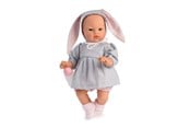 Dukker & Tilbehør - Asi Koke baby doll in gray dress with a hood with rabbit ears 36 cm - 24405980