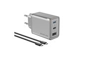 Bærbar Oplader - EcoFlow Rapid - GaN Fast Charger 65W (USB-A & 2x USB-C) + 1m 100w USB-C cable - EFA-65W-GAN-CHARGER-EU