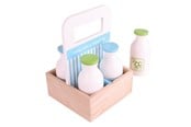 Trælegetøj - Bigjigs Wooden Box with Milk Bottles 5 pcs. - BJ453