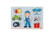 Puslespil - Goki Wooden Stud Puzzle Mechanic 8 pcs. Wood - 57407