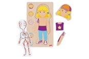 Puslespil - Goki Wooden Layer Puzzle Human Body Girl 29 pcs. Wood - 57362