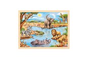 Puslespil - Goki Wooden Jigsaw Puzzle African Savanna 96pcs. Wood - 57347