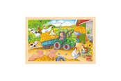 Puslespil - Goki Wooden Jigsaw Puzzle Tractor 24 pcs. Wood - 57420