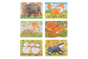 Puslespil - Goki Wooden Mini Puzzle Forest Animal 24 pcs. Wood - 57709