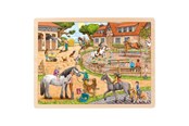 Puslespil - Goki Wooden Jigsaw Puzzle Horse Riding School 96 pcs. Wood - 57367