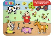 Puslespil - Studio 100 Bumba Wooden Stud Puzzle Farm 7 pcs. Wood - MEBU00004430