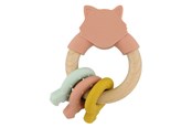 Babylegetøj - Trixie Baby Wooden Silicone Activity Ring - Mrs. Cat - 36-252