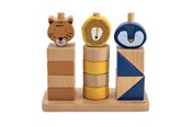 Babylegetøj - Trixie Baby Wooden Stacking Blocks Wild Animals 16pcs. - 36-273