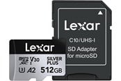 Hukommelseskort - Lexar Professional Silver Plus MicroSD/SD - 205MB/s - 512GB - LMSSIPL512G-BNANG