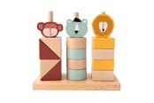 Babylegetøj - Trixie Baby Wooden Animals Stacking Blocks 15 pcs. - 36-175