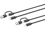 Spil tilbehør - Speed-Link STREAM Play + Charge USB-C/A to USB-C Cable Set - Black - Wired Charging cable for wireless game controller - Sony PlayStation 4 - SL-460101-BK