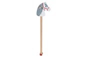 Dukke, bamse og udstyr - Goki Wooden Hobby Horse White with Gray Mane - 53807