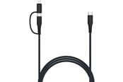 USB kabel - FIXED 2in1 Combo 60W - USB-C <-> USB-C / Lightning - 3m - Sort - FIXDB-CCL3-GR