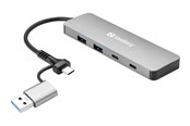 USB hub - Sandberg 4-Port USB Hub USB hub - USB 3.0 - 4 ports - Sølv - 136-64
