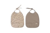 Baby Udstyr - Filibabba Hagesmæk m. bindebånd 2-pak - Little Wonders + Warm Grey - FI-03340