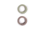 Baby Udstyr - Filibabba Silicone teether ring 2-pack - Warm Grey + Oil Gre - FI-02754