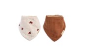 Baby Udstyr - Filibabba Bandana-hagesmæk 2-pak GOTS - Lucky + Amber Brown - FI-03364