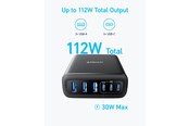 Mobil - Adaptere & Opladere - Anker Charger (112W 6 Ports GaN) - Black - A2154G11
