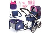 Dukke, bamse og udstyr - Bayer Design Doll's Pram Mega Set - Navy Unicorn - 18354AC