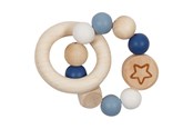Babylegetøj - Goki Wooden Gripping Ring Star Blue - 65245