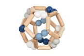 Babylegetøj - Goki Wooden Gripping Ring Elastic Ball Blue - 65345