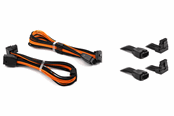 Strømkabel (intern) - DUTZO Sleeved PCI-E 12V-2x6 forlængerkabel pakke med 2 stk - Lås stift op & ned - Sort / Orange - DSC-PCEP30TPBO