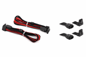 Strømkabel (intern) - DUTZO Sleeved PCI-E 12V-2x6 forlængerkabel pakke med 2 stk - Lås stift op & ned - Sort / Rød - DSC-PCEP30TPBR