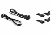 Strømkabel (intern) - DUTZO Sleeved PCI-E 12V-2x6 forlængerkabel pakke med 2 stk - Lås stift op & ned - Sort / Hvid - DSC-PCEP30TPBW