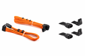 Strømkabel (intern) - DUTZO Sleeved PCI-E 12V-2x6 forlængerkabel pakke med 2 stk - Lås stift op & ned - Orange - DSC-PCEP30TPORN