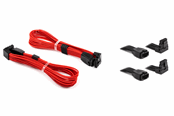Strømkabel (intern) - DUTZO Sleeved PCI-E 12V-2x6 forlængerkabel pakke med 2 stk - Lås stift op & ned - Rød - DSC-PCEP30TPRED