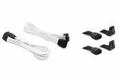Strømkabel (intern) - DUTZO Sleeved PCI-E 12V-2x6 forlængerkabel pakke med 2 stk - Lås stift op & ned - Hvid - DSC-PCEP30TPWHT