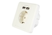 Kabler - diverse - Gembird EnerGenie EG-ACU2A2-01 - power socket-outlet - 1 gang - 1 power socket 2 USB sockets - EG-ACU2A2-01