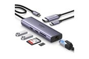 USB hub - UGREEN Usb-C Multifunction Adapter With Ethernet Interface USB hub - 7 ports - Sølv - 60515-UG