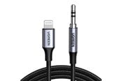 Audio kabel - UGREEN Lightning To 3.5mm Aux Cable Aluminum Shell With Braided 1m (Black) - 70509-UG