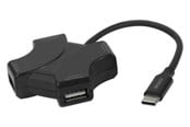 USB hub - Deltaco USB Hub - 4x USB-A USB hub - 4 ports - Sort - USBC-HUB205