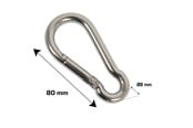 Beslag & hængsler  - Home>it fireman's carabiner Ø8 x 80 mm stainless steel 2 pcs. - 20467