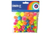 Kreativitet & Hobbyartikler - Haza Witbaard - Glitter Pompoms Neon 75pcs. - 192343