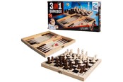 Brætspil - Clown Games - 3In1 Game Box Wood - 2008101