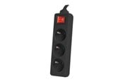 Strømkabel (ekstern) - Lanberg PS1-03E-0300-BK - power strip - PS1-03E-0300-BK