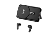 Powerbank - DENVER Powerbank + Bluetooth Earbuds - Black Powerbank - Sort - 5000 mAh - PWE-5000B
