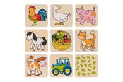 Legetøj - Goki - Wooden Memo Game Farm Animals - 56807