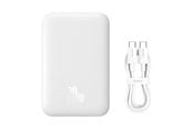 Powerbank - Baseus Magnetic Mini Air PPCXM06A 6000mAh 20W Power Bank with Simple Series USB-C Cable - White Powerbank - Hvid - 6000 mAh - P10059002223-00