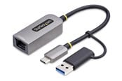 Netværksadapter (netkort, printserver mv.) - StarTech.com 2.5GbE USB-C to Ethernet Adapter with USB-A Converter - network adapter - USB-C 3.2 Gen 1 / Thunderbolt 3 - 10M/100M/1G/2.5 Gigabit Ethernet - U2GA-USB-C-ETHERNET