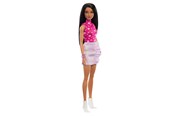 Dukker & Tilbehør - Barbie Fashionistas Doll #215 With Black Straight Hair & Iridescent Skirt - HRH13