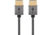 Skærmkabel - Pro HDMI 2.0 sleeved - 5m - Grå - 4040849757556