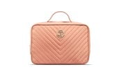 Anden personlig pleje - Gillian Jones 2-Rums Traincase - Coral Quiltet nylon - 10007-40