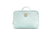 Anden personlig pleje - Gillian Jones 2-Rums Traincase - Ocean Quiltet nylon - 10007-14