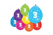 Legetøj - Globos - Balloons 2-sided Printed Number 3 8pcs. - 512003