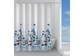 Badeværelsestilbehør - Gedy Badeforhæng blå blomst 180x200 cm - 12315