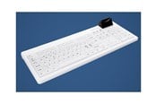 Tastatur - Cherry Active Key AK-C8200F - keyboard - hygiene - with smart ID card reader - QWERTY - Nordic - black / white Input Device - Tastatur - Nordisk - Hvid - AK-C8200F-UV-BW/NOR
